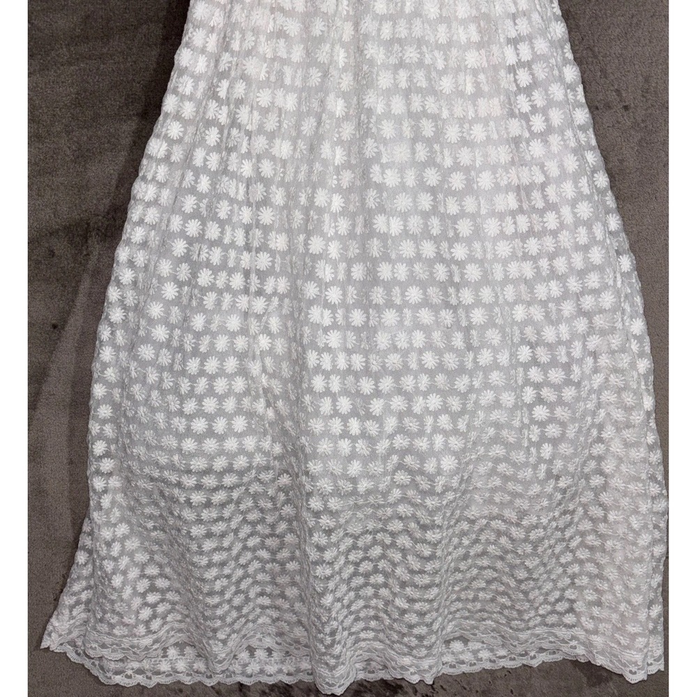 Show Me Your Mumu Flower Girl Dress Girls 7Y White Ivory Floral Daisy Cap Sleeve - Picture 7 of 14